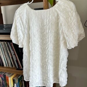 White Textured Blouse